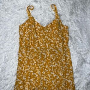 Old Navy Mustard Floral Midi Dress